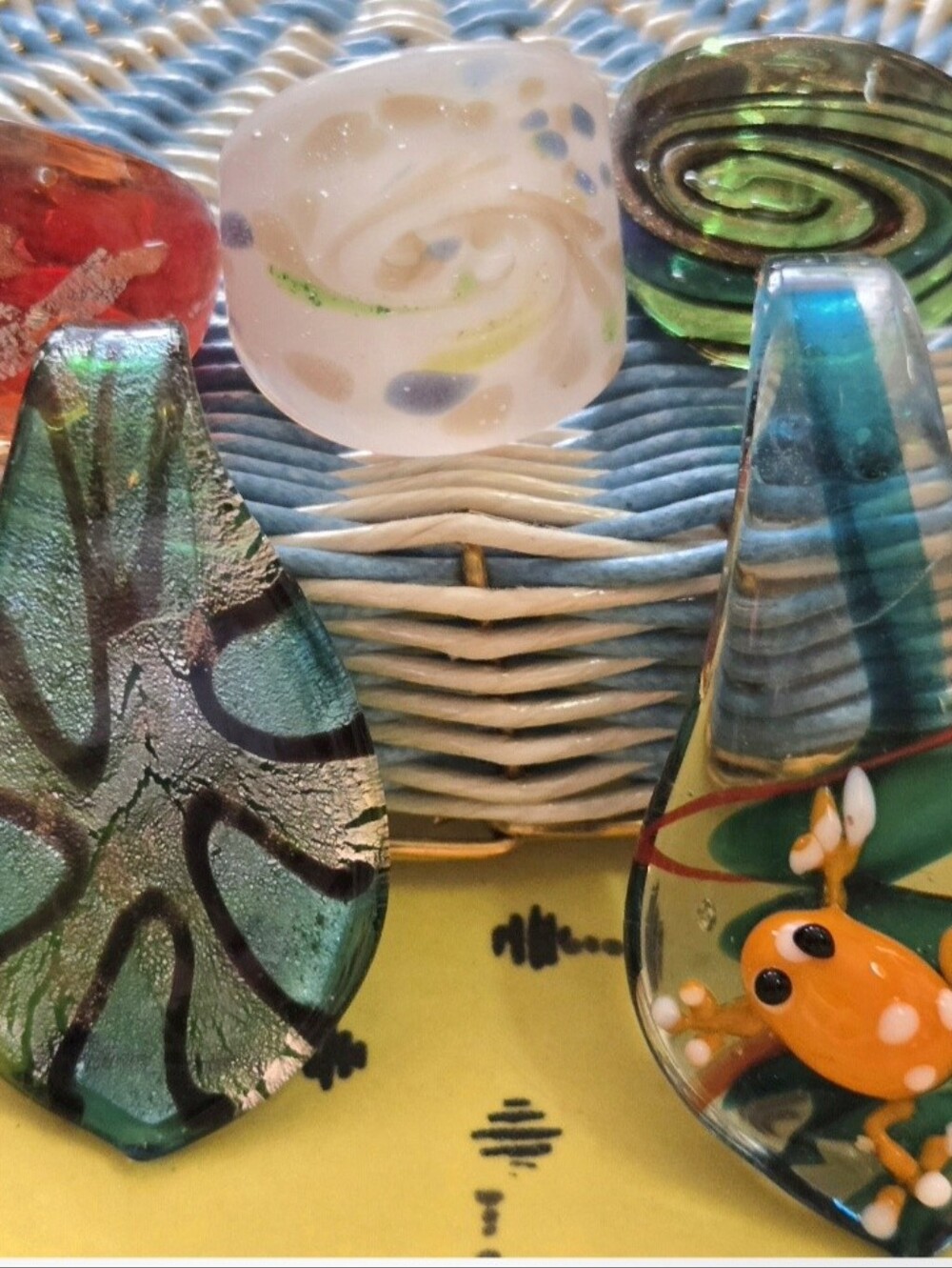 5 piece MURANO Glass Rings & Pendants
